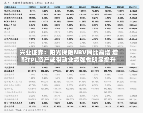 兴业证券:阳光保险NBV同比高增 增配TPL资产或带动业绩弹性明显提升-第2张图片