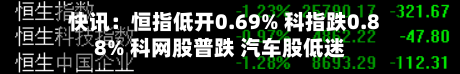 快讯:恒指低开0.69% 科指跌0.88% 科网股普跌 汽车股低迷-第2张图片