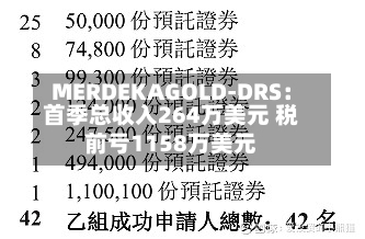 MERDEKAGOLD-DRS:首季总收入264万美元 税前亏1158万美元-第3张图片