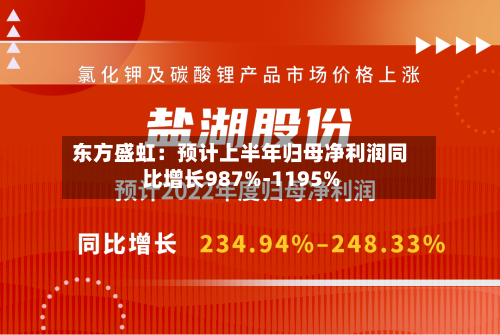 东方盛虹：预计上半年归母净利润同比增长987%-1195%