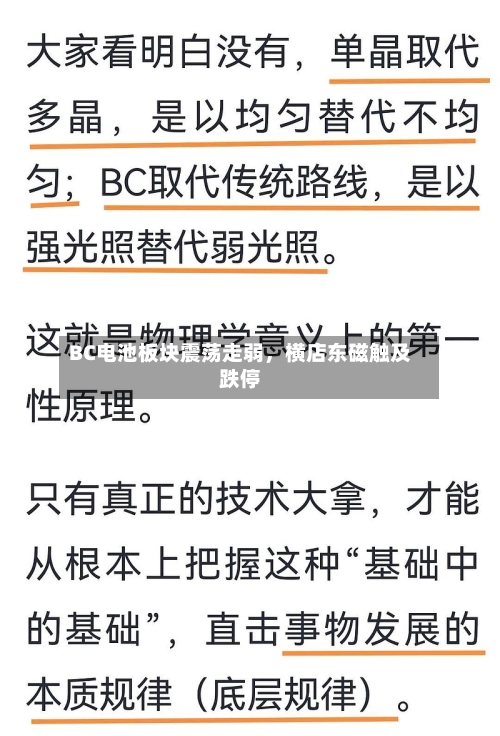 BC电池板块震荡走弱，横店东磁触及跌停-第2张图片