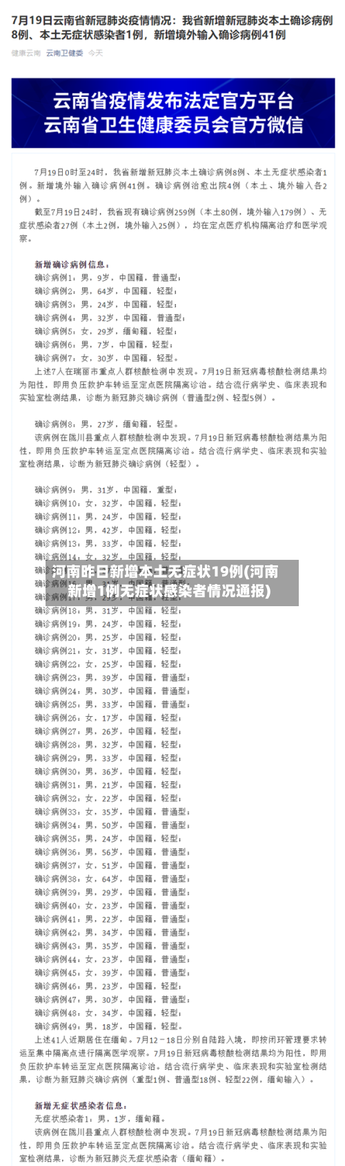 河南昨日新增本土无症状19例(河南新增1例无症状感染者情况通报)-第2张图片