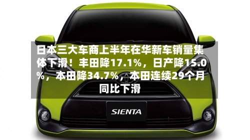 日本三大车商上半年在华新车销量集体下滑！丰田降17.1%	，日产降15.0%，本田降34.7%，本田连续29个月同比下滑-第3张图片