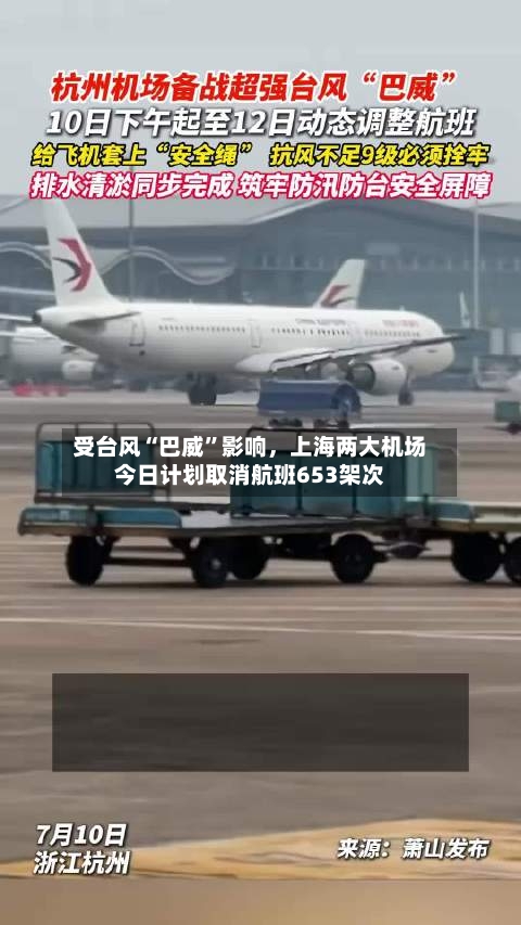 受台风“巴威”影响，上海两大机场今日计划取消航班653架次-第3张图片