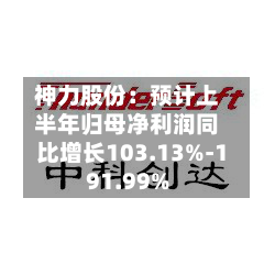 神力股份：预计上半年归母净利润同比增长103.13%-191.99%