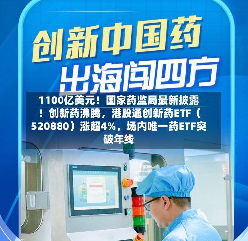1100亿美元！国家药监局最新披露！创新药沸腾	，港股通创新药ETF（520880）涨超4%，场内唯一药ETF突破年线-第2张图片
