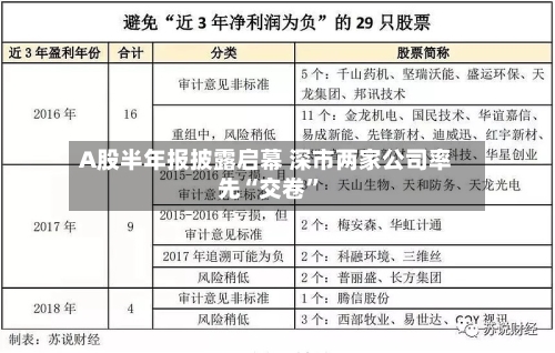 A股半年报披露启幕 深市两家公司率先“交卷”-第2张图片