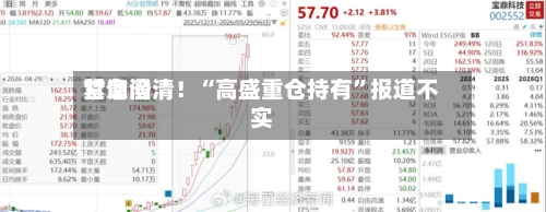 甘询问
紧急澄清!“高盛重仓持有”报道不实