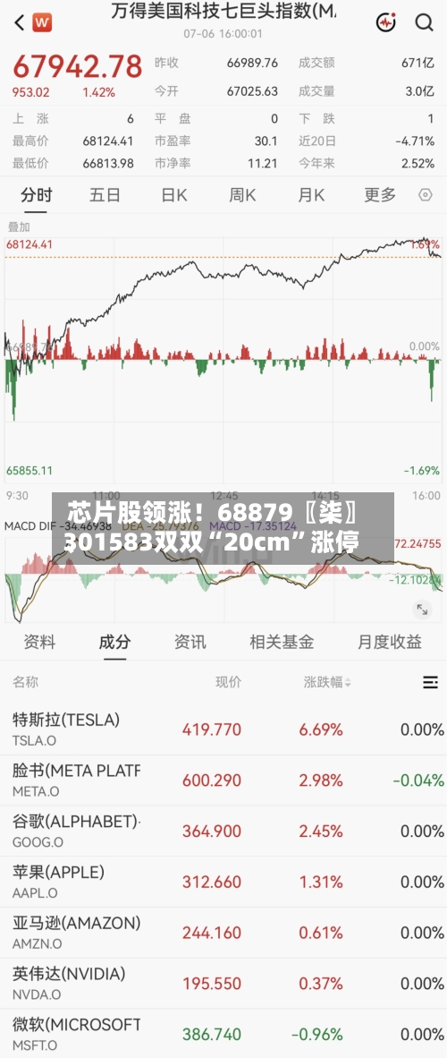 芯片股领涨！68879〖柒〗、301583双双“20cm	”涨停-第2张图片