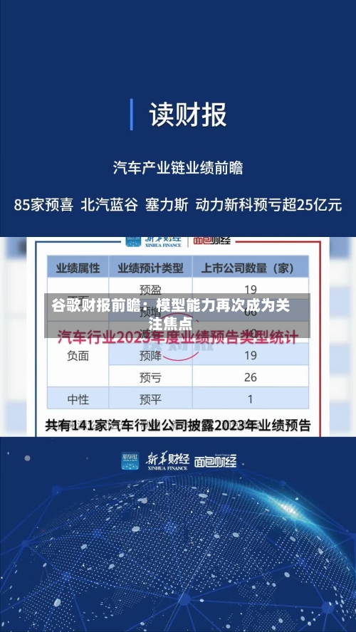 谷歌财报前瞻:模型能力再次成为关注焦点