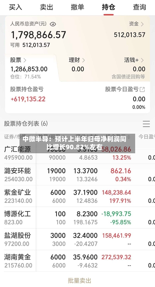 中微半导：预计上半年归母净利润同比增长90.82%左右-第2张图片
