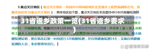 31省返乡政策一览(31省返乡要求)-第1张图片