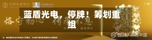 蓝盾光电，停牌！筹划重组-第2张图片