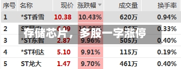 存储芯片,多股一字涨停