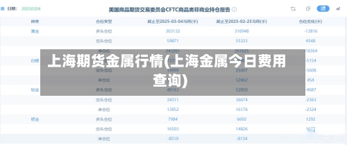 上海期货金属行情(上海金属今日费用查询)