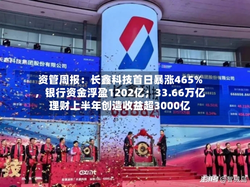 资管周报：长鑫科技首日暴涨465%，银行资金浮盈1202亿；33.66万亿理财上半年创造收益超3000亿-第2张图片