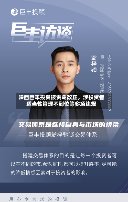 陕西巨丰投资被责令改正，涉投资者适当性管理不到位等多项违规-第3张图片