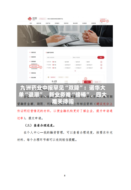 九洲药业中报罕见“双降”：诺华大单“退潮”、新业务难“接棒”	，四大难关待闯-第2张图片