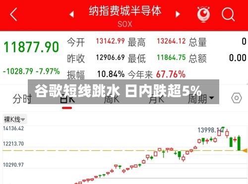 谷歌短线跳水 日内跌超5%